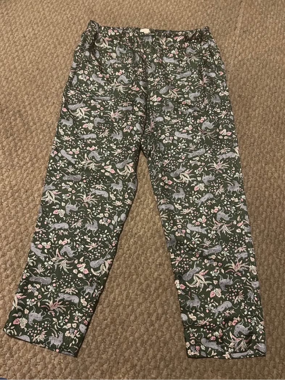 J Crew Collection 100% Silk Jungle Cat Pull-on Easy Pant - 6 - Picture 5 of 7